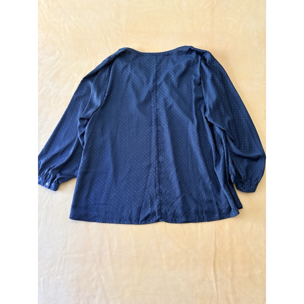 Lane Bryant Blouse Long Sleeve Plus Sz 24 Metallic 3D Dot Career Going Out Top - Picture 8 of 12